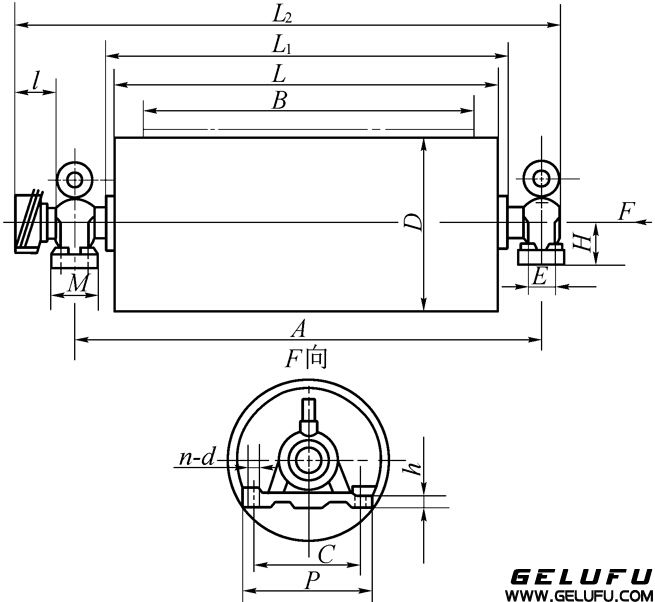 BYD型擺線針輪油冷式電動(dòng)滾筒外形及安裝尺寸圖 BYD型擺線針輪油冷式電動(dòng)滾筒外形及安裝尺寸圖